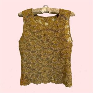 VS Gold Label Gold Lace tank Top S M 17-19p